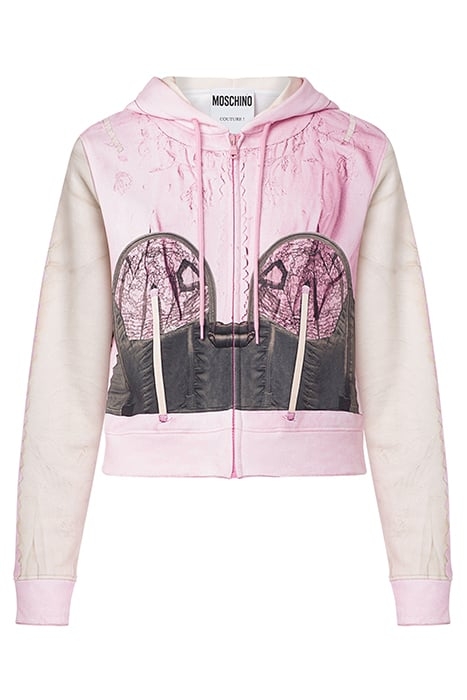 INSIDE OUT TROMPE-L'ŒIL HOODIE PINK 3