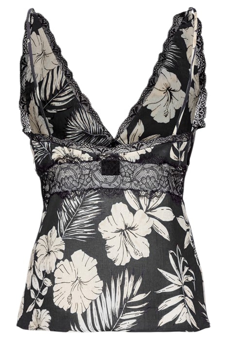 TROVATO TOP JAQUARD STAMPA FIORE GRAFICO BLACK/BUTTER 5