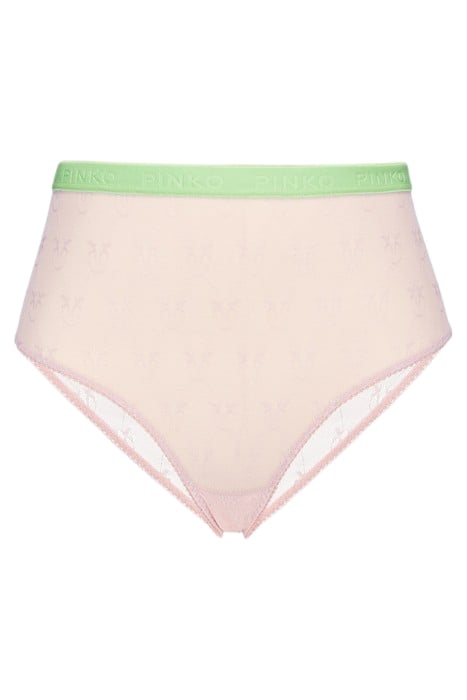 INCANTO 2 SLIP PIZZO INDEMAGLIATO JACQUARD C/LOGO PINK/GREEN 1