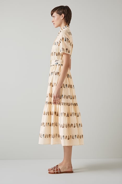 BELLA PRINTED SHIRT DRESS NATURAL/ECRU 3