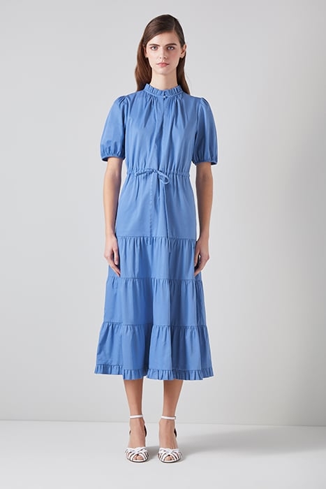 HEDY TIERED MIDI DRESS LIGHT BLUE 1