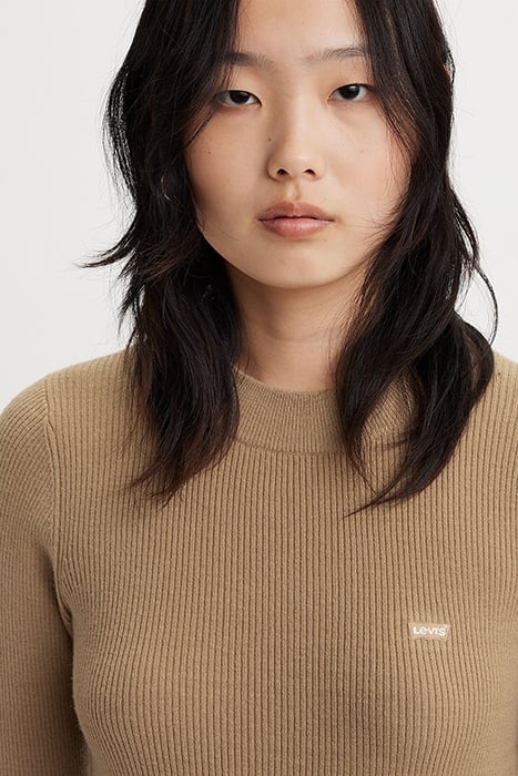 RIB KNITTED SWEATER BEIGE 5