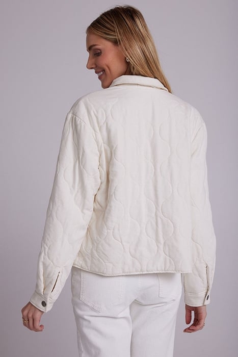 TWO POCKET CROPPED QUILTED JACKET WINTER WHITE 2