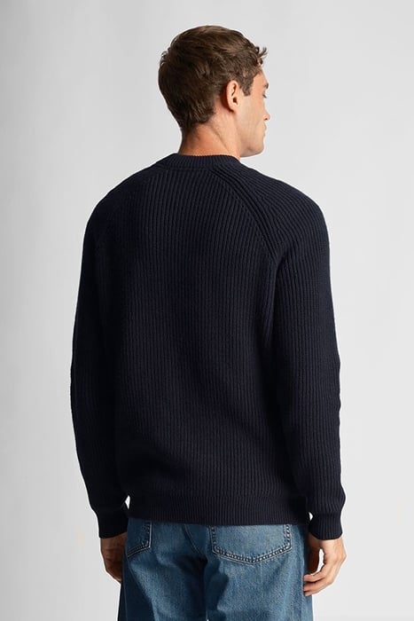 SHAKER STITCH MOCK NECK JUMPER DARK NAVY 2