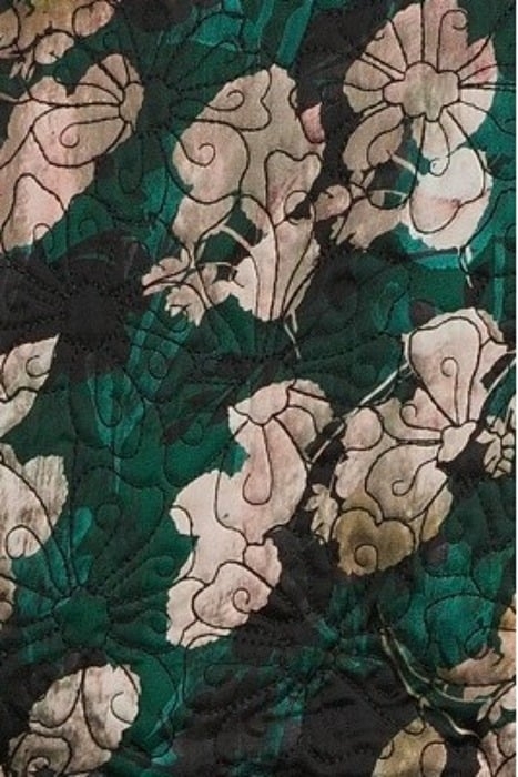 GILET FLOWER QUILTED PRINT GREENS 5