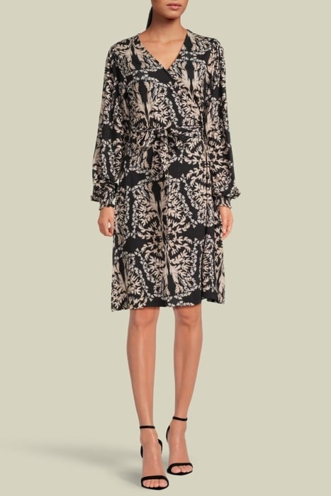 WRAP DRESS ORNAMENT PRINT BLACKS 1