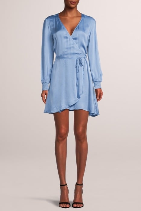 WRAP FRONT MINI DRESS SOFT INDIGO 1