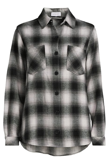TWO POCKET OVERSIZE SHACKET HERITAGE BLACK PLAID 3