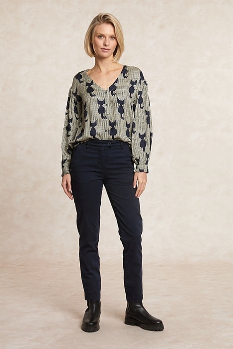 BLUE RUFFLE CUFF BLOUSE 3