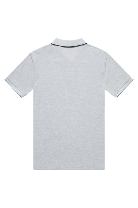SINGLE TIPPED PIQUE POLO CHARCOAL MEL/MARINE 1