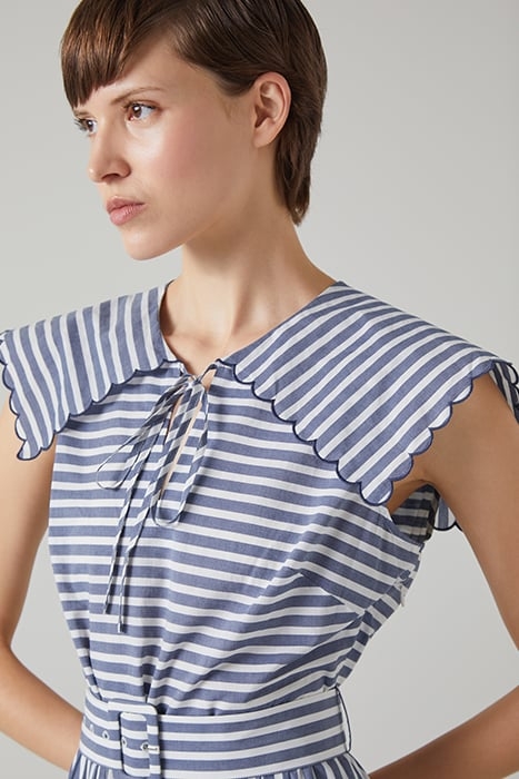 BEAU STRIPE MIDI DRESS NAVY/CREAM 5