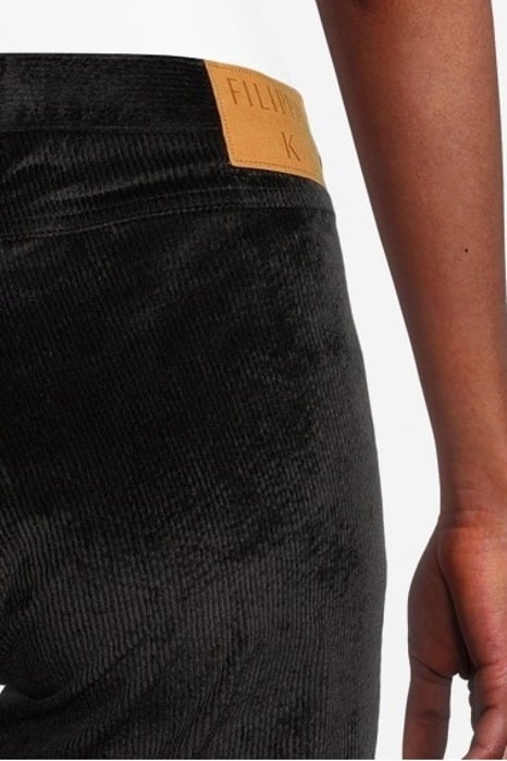 LOW WAIST CORDUROY TROUSERS BLACK 4