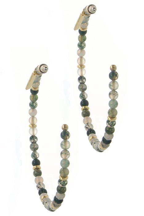 JADE HOOPS GOLD AND DIFFERENT
SHADES OF GREEN 3