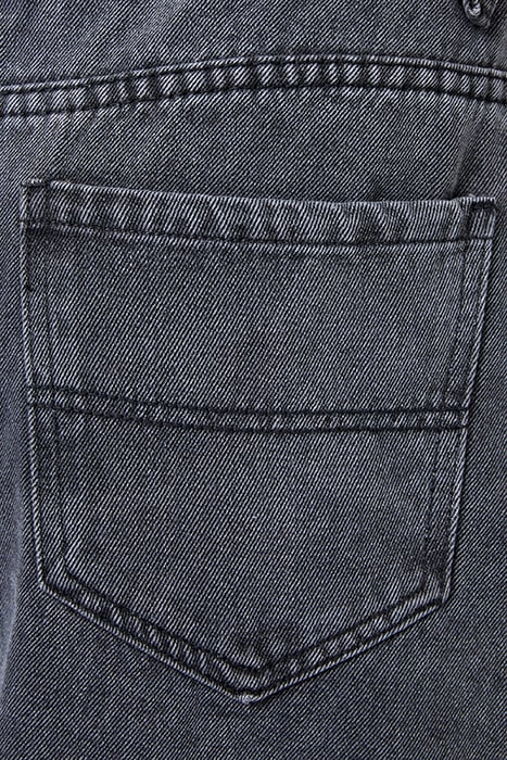 DENIM MIDI BACK SPLIT SKIRT BLACK 3