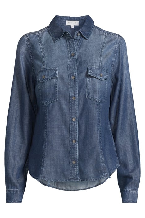 LONG SLEEVE SEAMED SHIRT DARK OMBRE WASH 3