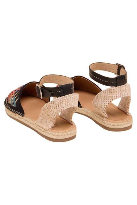HONEYSUCKLE LEAF ESPADRILLE BLACK 2