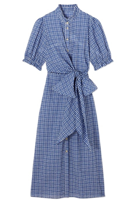 SOLEIL CHECK SHIRT DRESS BLUE/WHITE 3