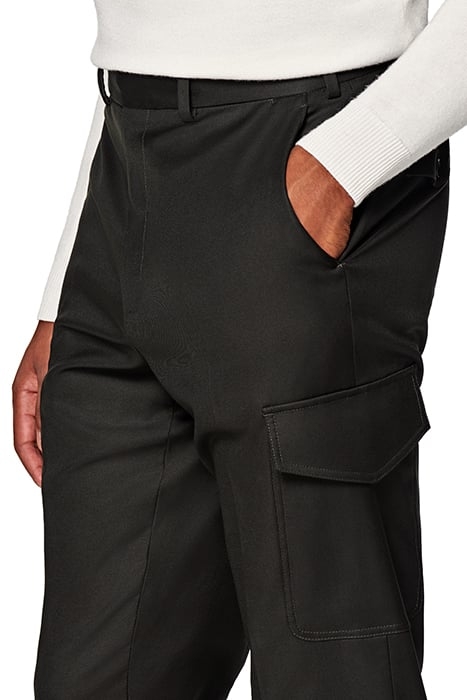 DARK BROWN WIDE LEG TAPERED TROUSERS DARK BROWN 6