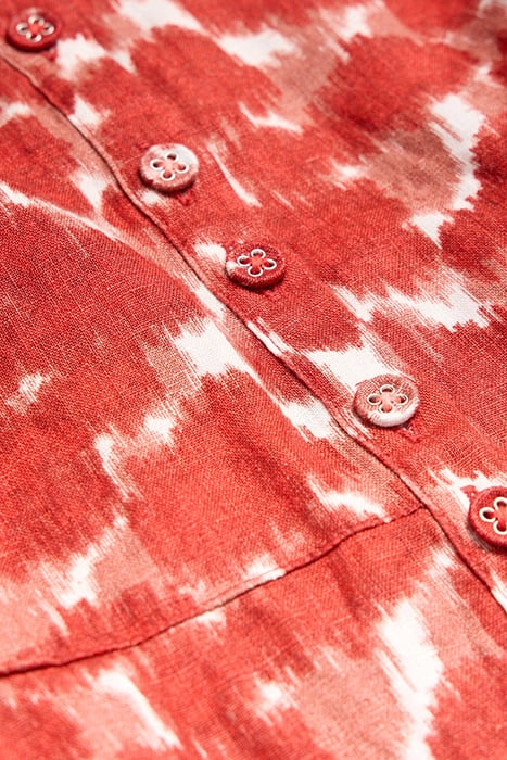 IVY LINEN MINI DRESS RED PRINTED 4