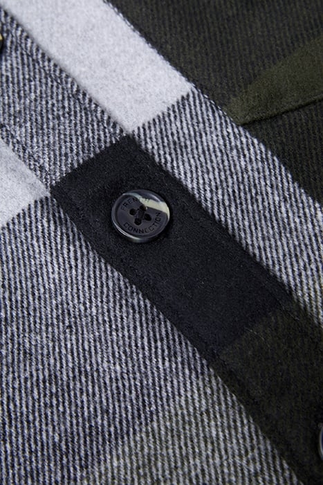 HEAVY LARGE CHECK OVERSHIRT KHAKI 4