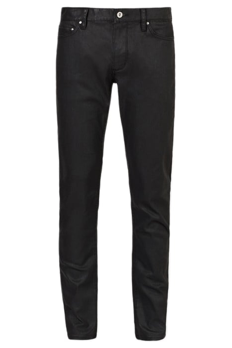 SLIM FIT GARMENT WASHED JEAN WITH ZIP FL BLACK 1
