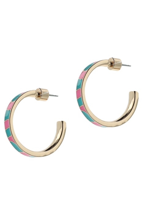 COLORFUL ENAMEL HOOPS PINK, TURQOISE 4