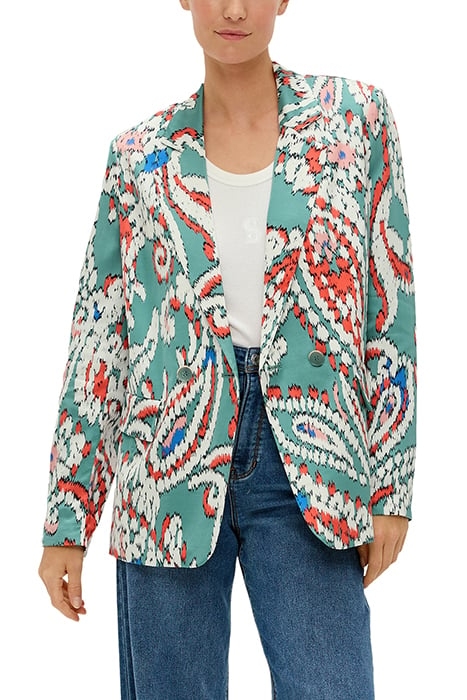 S.OLIVER JACKETS BLAZER GREEN PRINT 1
