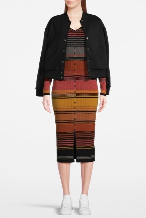 SWEATER MIDI DRESS BLACK NIGHT OMBRE STRIPE 1