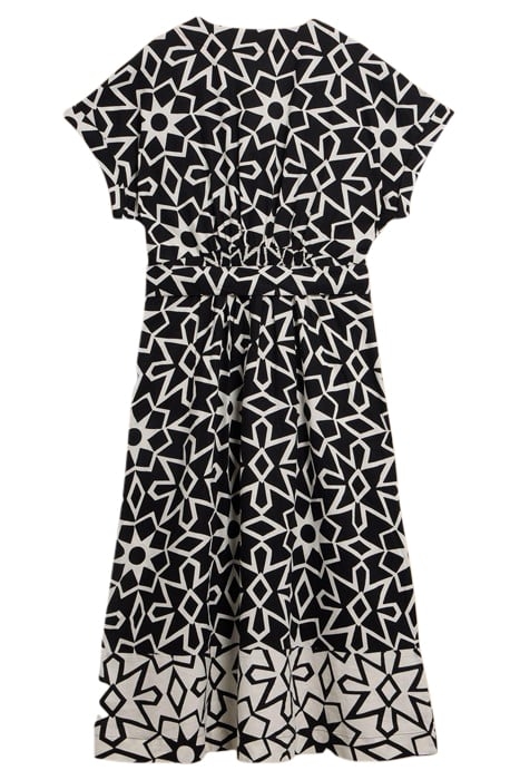 SOPHIE LINEN BLEND WRAP DRE BLACK PRINTED 2