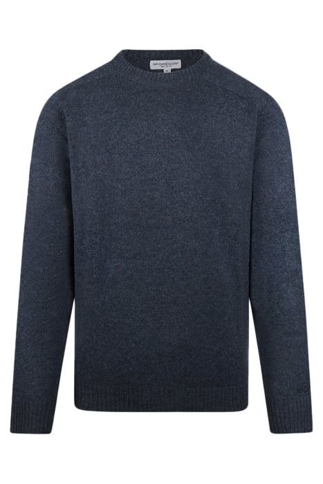 LAMBSWOOL CREW NECK SWEATER NAVY 1