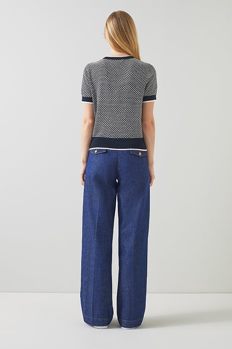 HONEY KNIT KNITTED SWEATER NAVY/IVORY 3