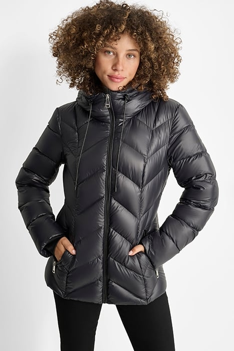 ZIPFRT DOWN JACKET BLACK 1