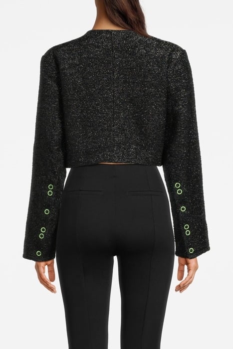SPARKLE CROPPED BLAZER BLACK 2