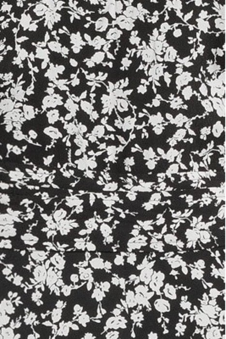 PRINTED CREPE WRAP DRESS BLACK 5