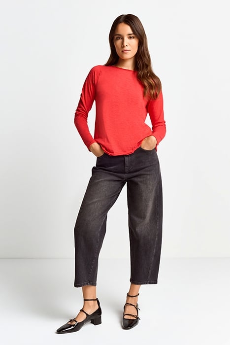 ORGANIC HEAVY JERSEY LONGSLEEVE POPPY RED 2