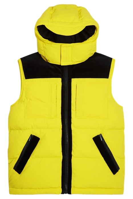 SLEEVELESS DOWN JACKET WITH CONTRASTED YOKE YELLOW FLUO 5