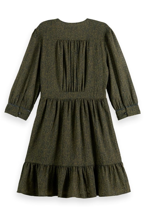 WRAP MINI DRESS LEOPARD SPOT GREEN 5