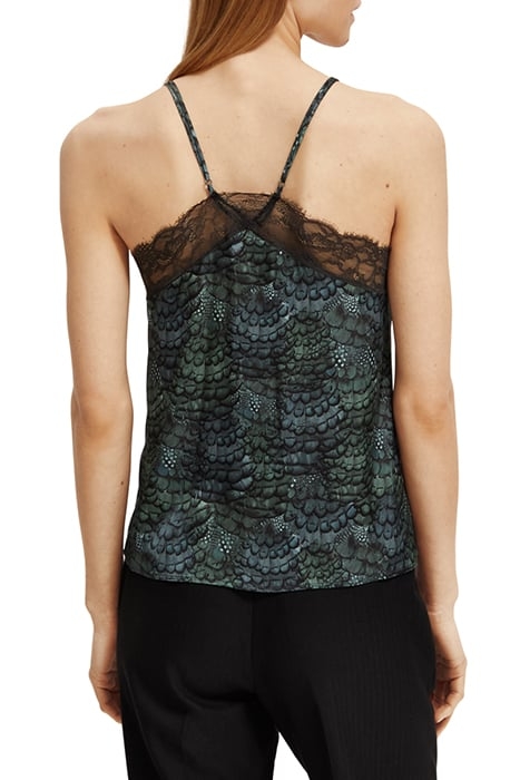 CAMISOLE WITH LACE DETAIL FEATHER BOTTLE GREEN 2
