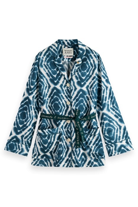 PYJAMA LOOSE FIT BLAZER DISCO TIE DYE BOTTLE GREEN 4