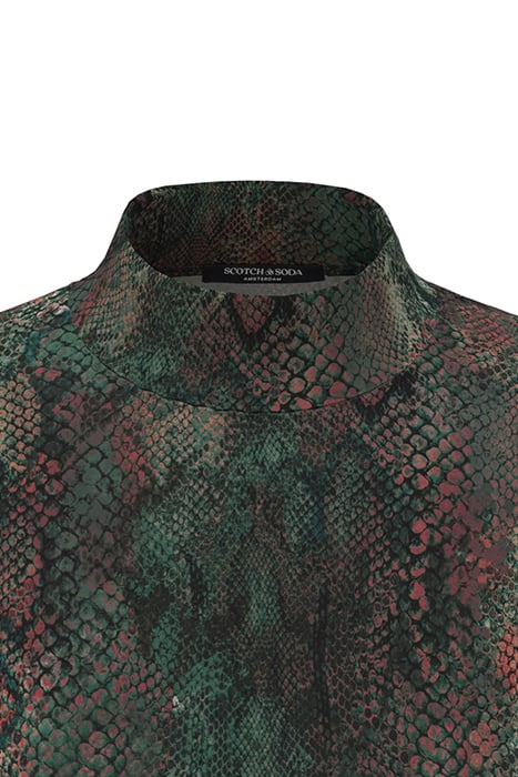 ALL OVER PRINTED MOCKNECK LONG SLEEVED SHIRT SNAKE 7