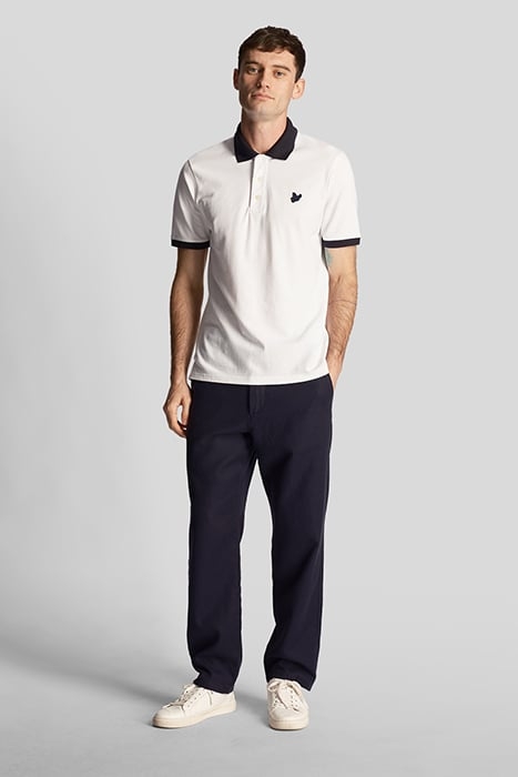 TONAL RINGER POLO SHIRT WHITE/ DARK NAVY 3