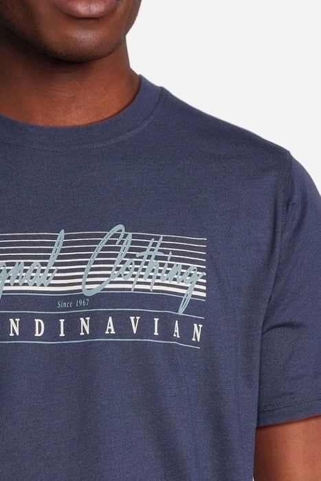 LIAMSI FRONT PRINT TEE+ DUKE BLUE MELANGE 4