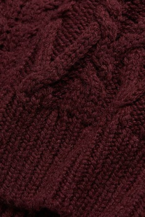 PULL EN LAINE TORSADE BURGUNDY 3
