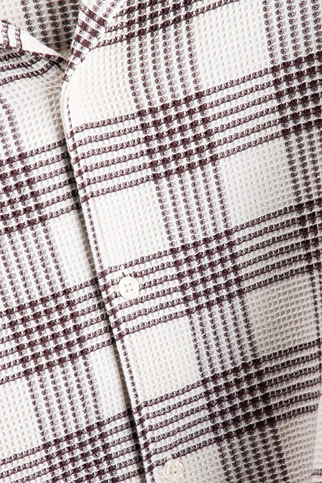 WAFFLE CHECK RESORT SHIRT DARK CHOCO 3