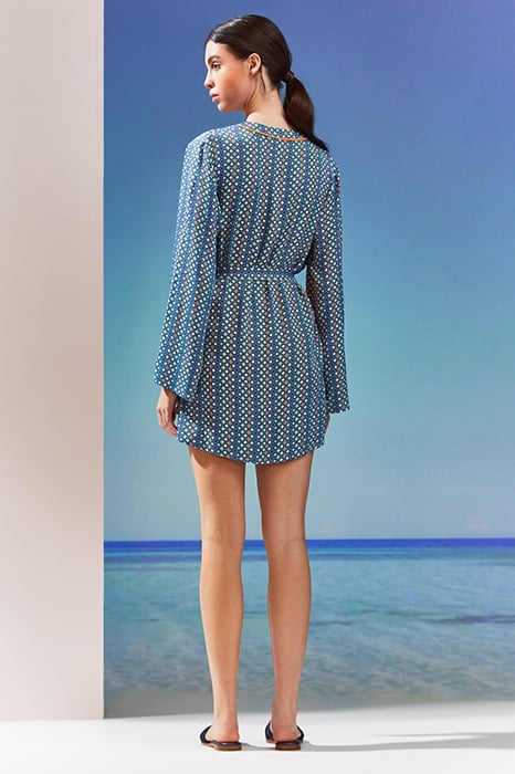 TW LUCIA - V NECK TILE PR NAVY MULTI 3