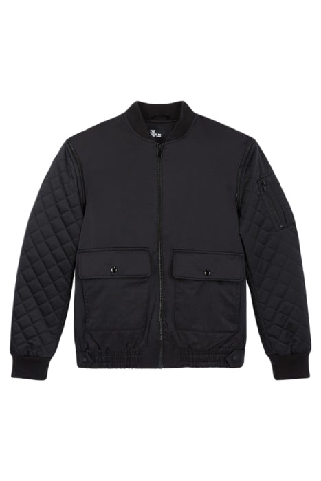 BOMBER BI-MATIERE SATIN BLACK 1