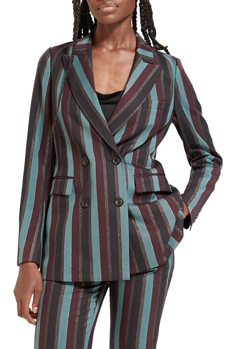 STRIPED DOUBLE BREASTED BLAZER HERITAGE LUREX STRIPE 1