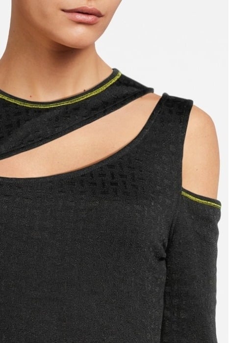 JACQUARD JERSEY BLOUSE BLACK 4