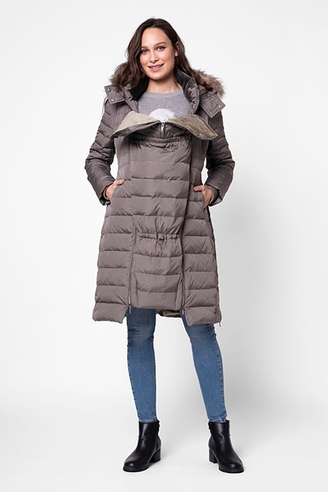 DOWN FILL MATERNITY COAT TAUPE 2