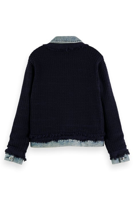 DENIM TWEED MIX BLAZER JACKET NIGHT 5